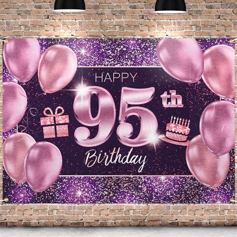 This item: Red 95 Year Loved Banner, Red Glitter Happy <strong>95th Birthday</strong> Party <strong>Decorations</strong>, <strong>Supplies</strong>. . 95th birthday decorations